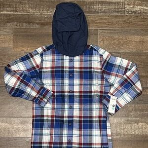 Jumping Beans Multicolor Plaid Hooded Shirt